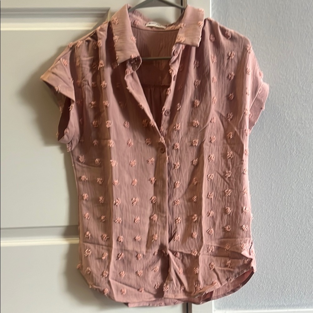 BOTHENIAL Pink Embroidered Women's Top